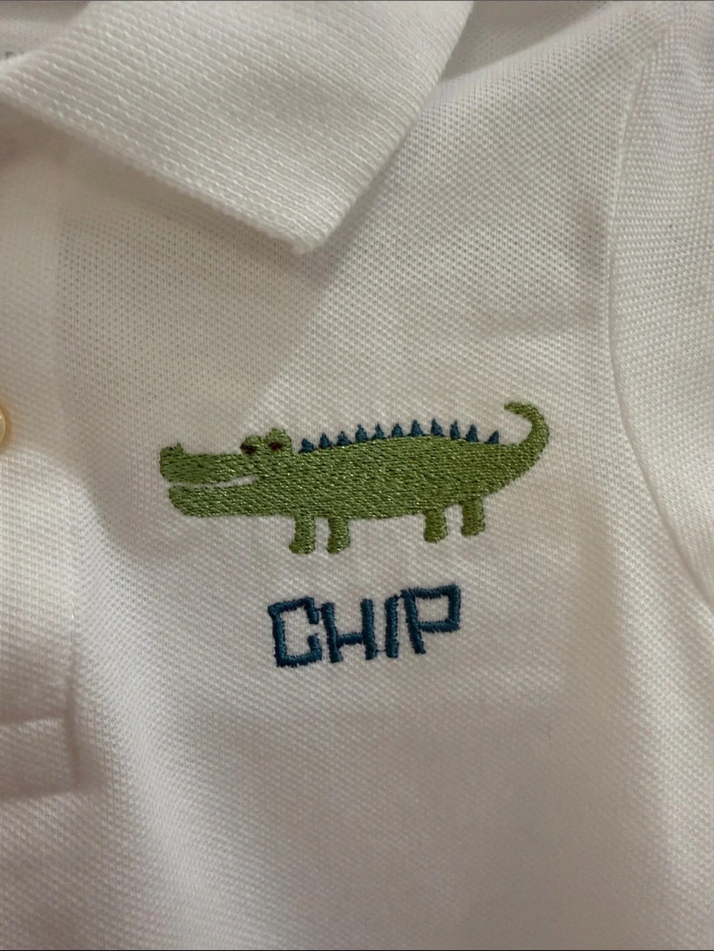 Lot of 4 The Children's Place White Polo Shirts with ‘Chip’ Monogram 3T